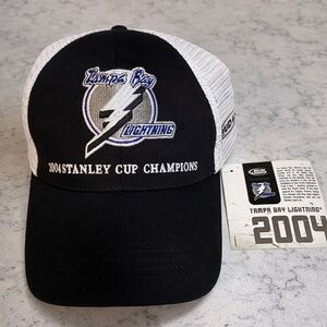 NHL Tampa Bay Lightning Black and White Championship Hat